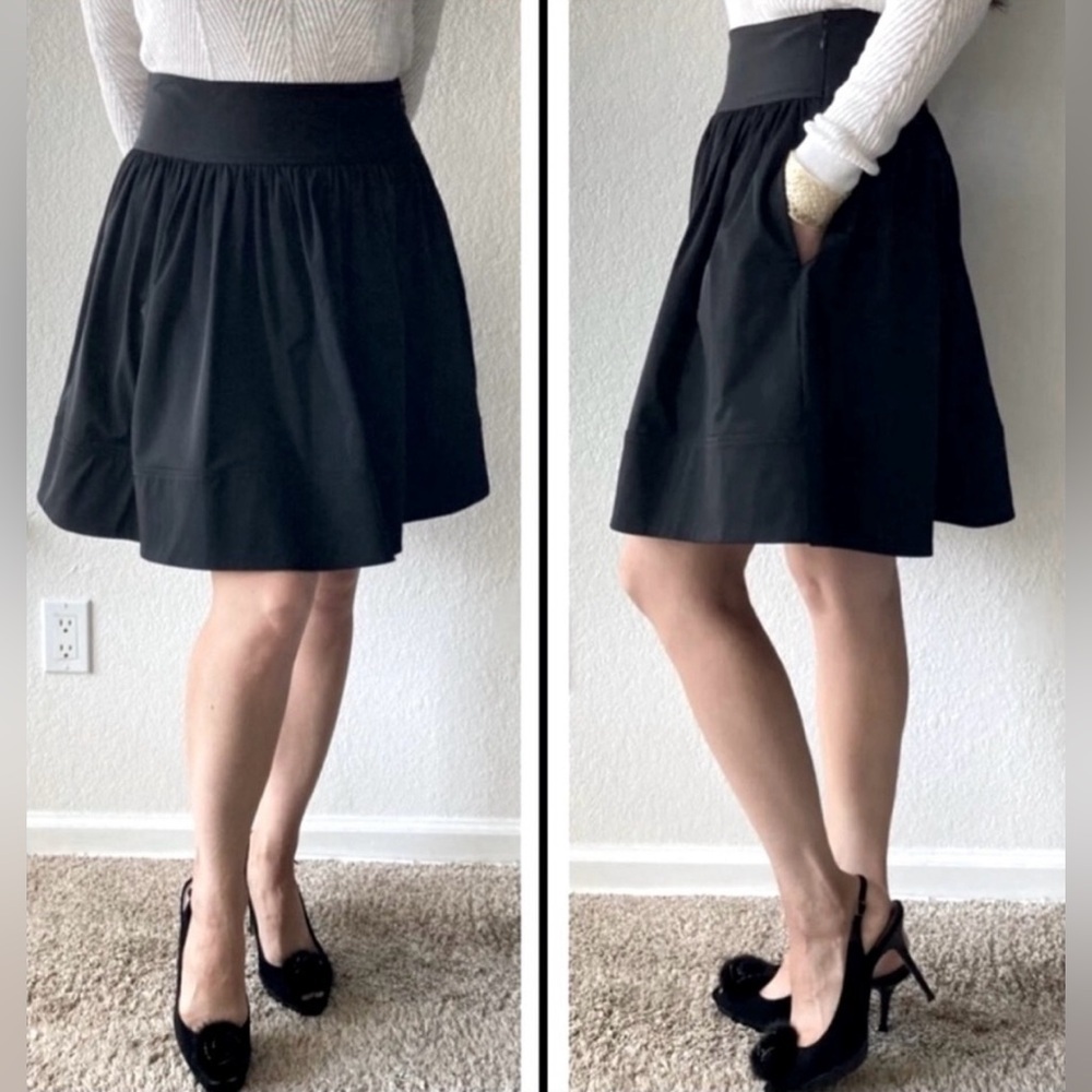 Diane Von Furstenberg Barren Black Pleated Skirt 6
